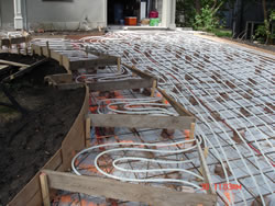 Heating coils for new front walkway, steps and driveway