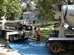 Concrete delivery to be poured over heating coils